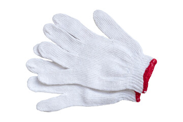 two safety cotton gloves isolated on white background