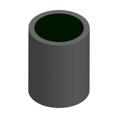 Isometric street trash can made of concrete isolated on white. The waste bin. Vector EPS10.