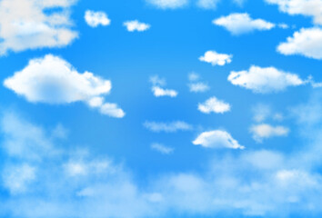 爽やかな青空の背景のイラスト素材