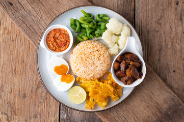 Fried Rice with Spicy Shrimp Paste Dip , Thai Street Food