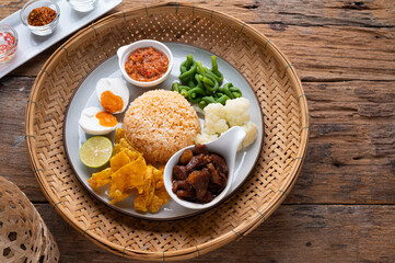 Fried Rice with Spicy Shrimp Paste Dip , Thai Street Food