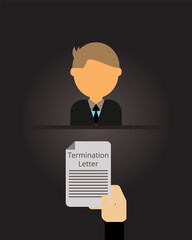 you are fired letter from boss vector
