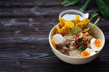 Thai tom yom rice noodle with soup