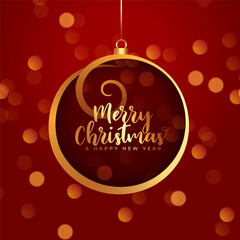 merry christmas red bokeh celebration background design