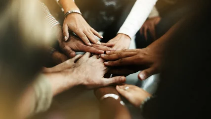 Foto op Plexiglas Closeup of diverse people joining their hands © Rawpixel.com