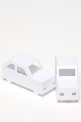 ペーパークラフトで再現した交通事故シーン