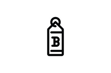 Bitcoin Outline Icon - Bitcoin Label