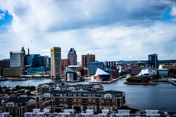 Fototapeta na wymiar Baltimore city harbor skyline