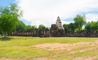 View of Prasat Phanom Wan Historical Park, Nakhon ratchasima, Thailand.