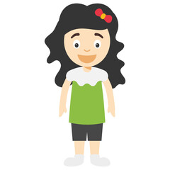 
Full length portrait of kid cartoon girl 
