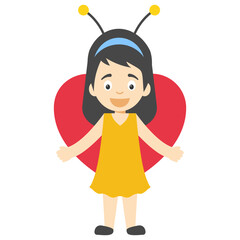 
Full length portrait of kid cartoon girl 
