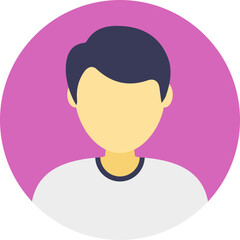 
Flat icon design of a male avatar
