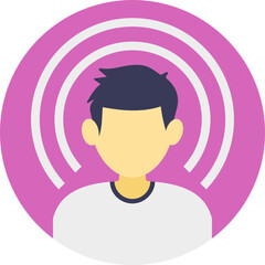 
Flat icon design of a male avatar
