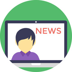 
Flat icon design of a print media newspaper
