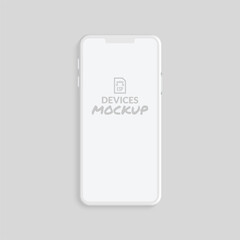 Minimal clay render smartphone mockup with blank screen