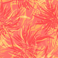 Fir branches seamless pattern.Image on white and colored background