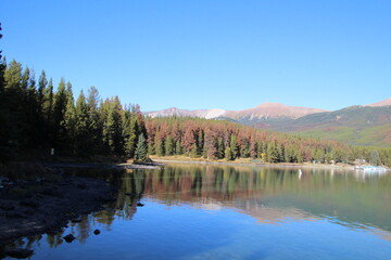 Fototapeta na wymiar Ripples On The Lake, Jasper National Park, Alberta
