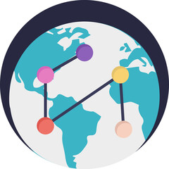 
Globe connections via global network
