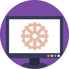 
Computer screen with cog, computer settings
