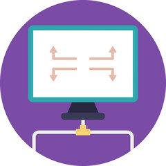 

Flat vector icon of laptop connecting with dns servers
