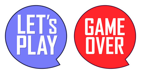 Let’s Play, Game over, banners design template, vector illustration
