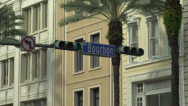 Bourbon Street Traffic Light Canal Street New Orleans French Quarter