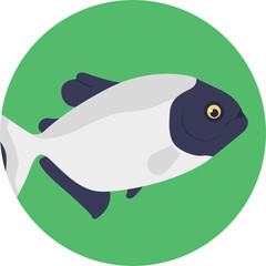 Fototapeta premium A cute aquatic cartoon fish vector icon 
