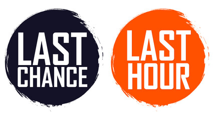 Last Chance and Last Day, banners design template, sale tags, vector illustration