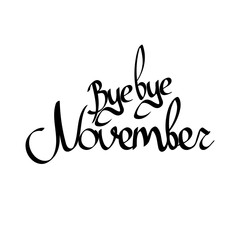 Bye November, isolated calligraphy phrase, words design template, vector illustration