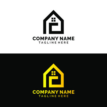 A letter real estate logo elegant minimalist professional design black and gold