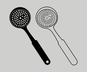 mesh skimmer icon design. Symbol of cooking utensils. mesh skimmer vector illustration symbol icon clipart on white isolated background.