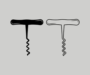 corkscrew icon design. Symbol of cooking utensils. corkscrew vector illustration symbol icon clipart on white isolated background.
