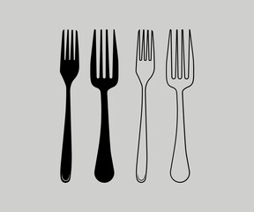 fork icon design. Symbol of cooking utensils. fork vector illustration symbol icon clipart on white isolated background.