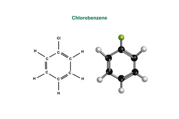 Chlorobenzene vector design illustration