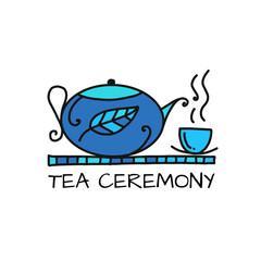 Teapot with cup, sketch for your design