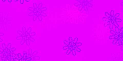 Naklejka na ściany i meble Light Purple vector natural artwork with flowers.