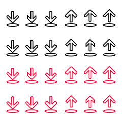 Up and down arrow icon set