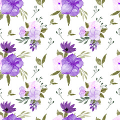 gorgeous purple floral seamless pattern