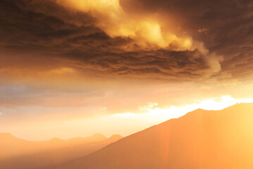 Mountains on sunset