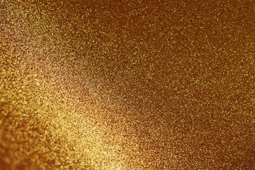 Sparkle golden glitter background, Christmas and New Year texture, festive glow blank design 