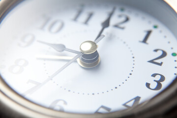 Closeup shot. Alarm clock. Time. Business
