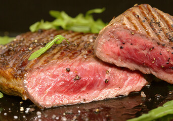 rib eye steak, medium rare
