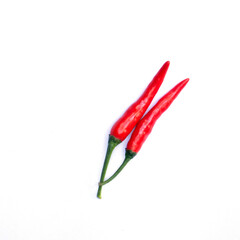 red hot chili peppers on white background
