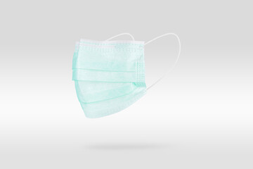 Green disposable surgical face mask