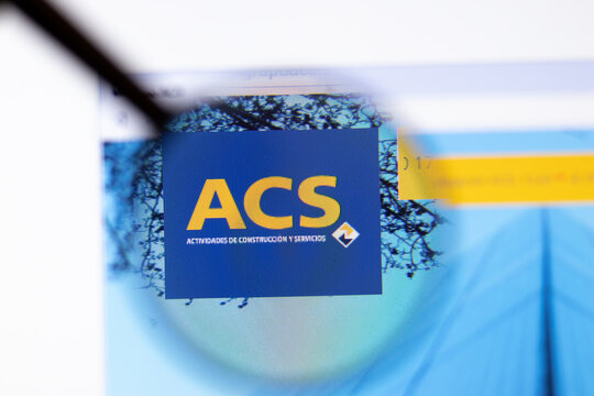 Los Angeles, California, USA - 20 March 2020: ACS company logo on website page close-up on screen, Illustrative Editorial