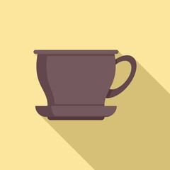 Ceramic tea cup icon. Flat illustration of ceramic tea cup vector icon for web design