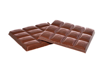 black chocolate isolated on white background