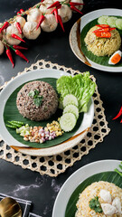 Quick and healthy Asian meal made of fried rice