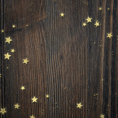 confetti on wooden wall