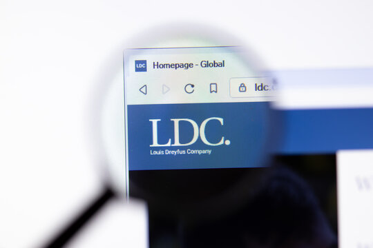 Los Angeles, California, USA - 20 March 2020: Louis Dreyfus LDC company logo on website page close-up on screen, Illustrative Editorial